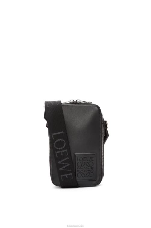 negro bolsillo cruzado vertical de piel de becerro satinada Loewe R8J8Z613 hombres
