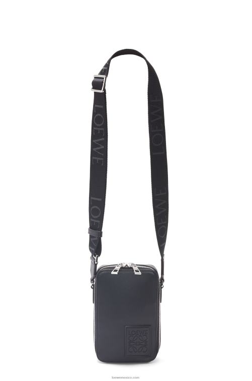 negro bolsillo cruzado vertical de piel de becerro satinada Loewe R8J8Z613 hombres