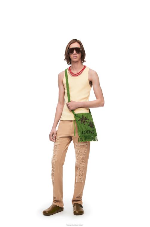 verde bandolera con flecos en algodón orgánico Loewe R8J8Z231 hombres