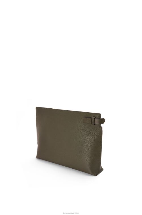 verde caqui oscuro riñonera de piel de becerro granulada Loewe R8J8Z612 hombres