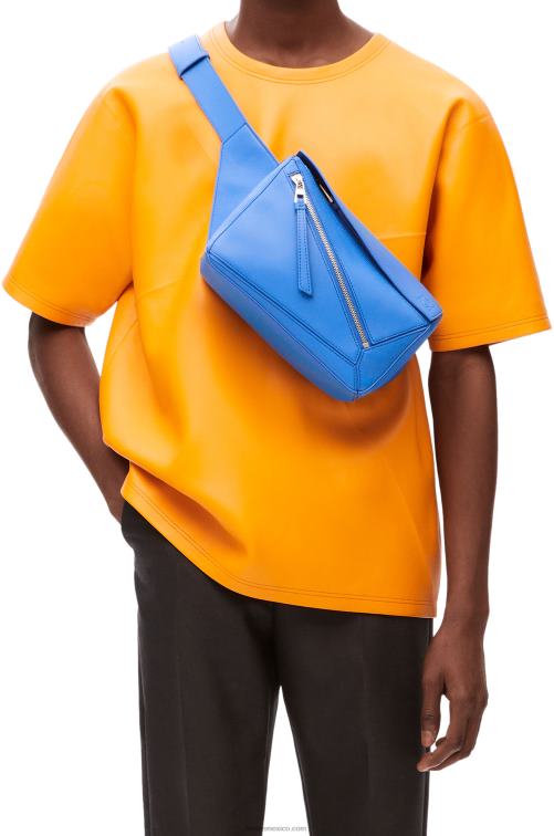 azul marino riñonera puzzle pequeña de piel de becerro clásica Loewe R8J8Z563 hombres