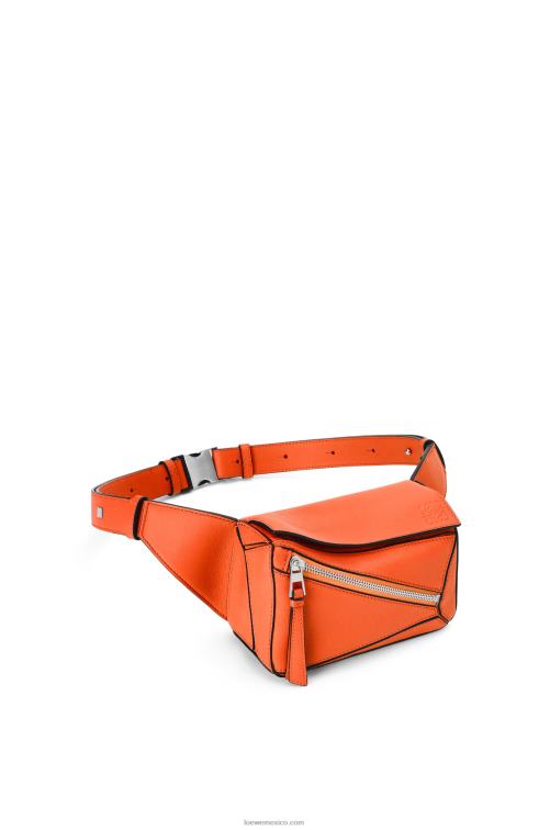 naranja Riñonera mini puzzle de piel de becerro clásica Loewe R8J8Z571 hombres