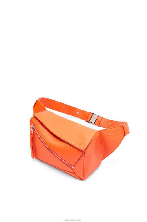 naranja riñonera puzzle pequeña de piel de becerro rombos Loewe R8J8Z568 hombres