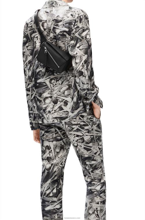 negro Riñonera mini puzzle de piel de becerro clásica Loewe R8J8Z279 hombres