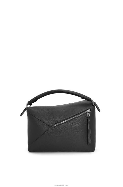 negro bolso puzzle edge de piel de becerro granulada Loewe R8J8Z540 hombres