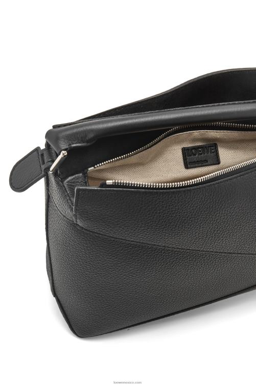 negro bolso puzzle edge de piel de becerro granulada Loewe R8J8Z540 hombres