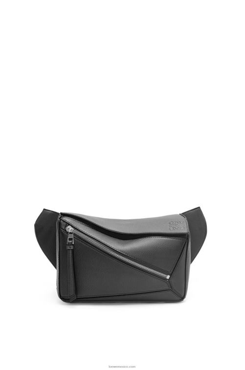 negro riñonera puzzle pequeña de piel de becerro rombos Loewe R8J8Z566 hombres