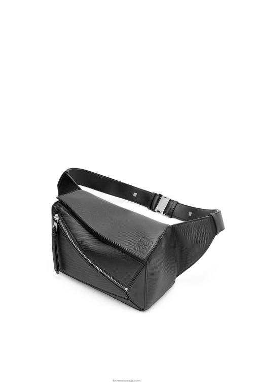 negro riñonera puzzle pequeña de piel de becerro rombos Loewe R8J8Z566 hombres