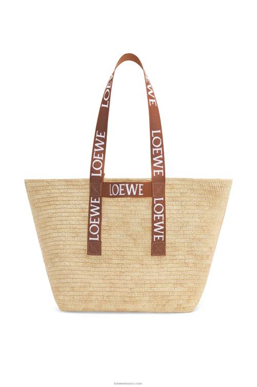 Bronceado natural shopper plegable en rafia Loewe R8J8Z38 hombres
