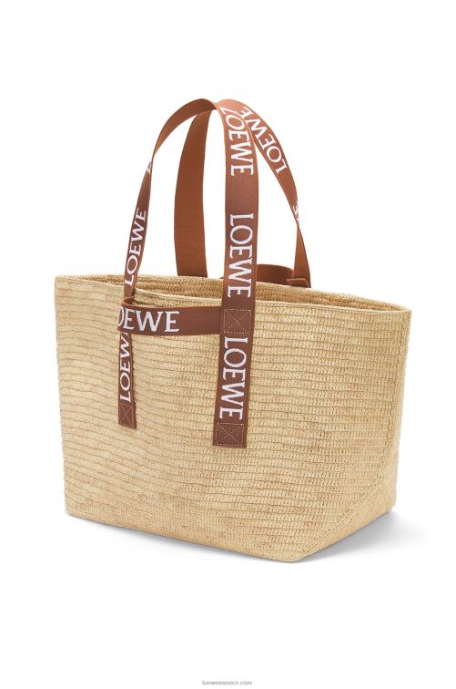 Bronceado natural shopper plegable en rafia Loewe R8J8Z38 hombres