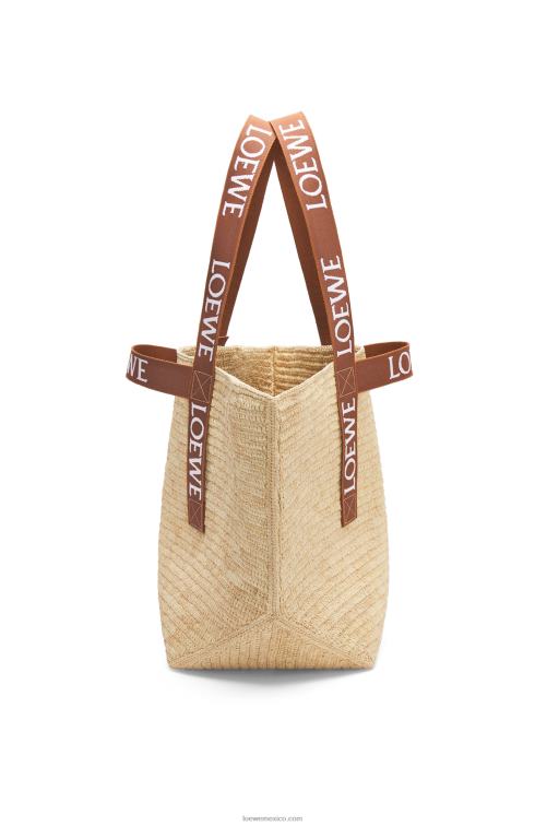 Bronceado natural shopper plegable en rafia Loewe R8J8Z38 hombres