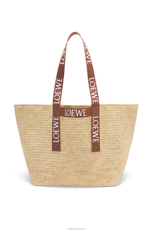 Bronceado natural shopper plegable en rafia Loewe R8J8Z38 hombres