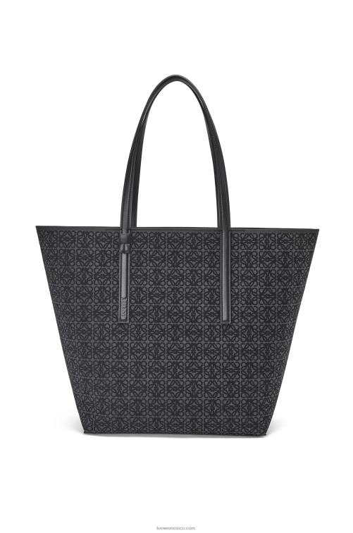 antracita/negro Bolso shopper t de jacquard con anagrama y piel de becerro Loewe R8J8Z129 hombres