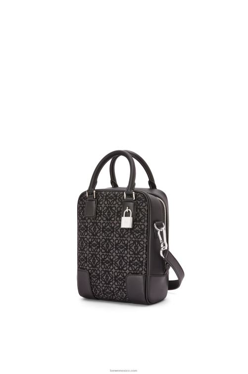 antracita/negro amazona 15 en anagrama jacquard y piel de becerro Loewe R8J8Z147 hombres