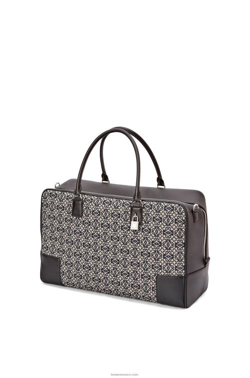 azul marino/negro Bolso amazona 44 de jacquard anagrama y piel de becerro Loewe R8J8Z149 hombres
