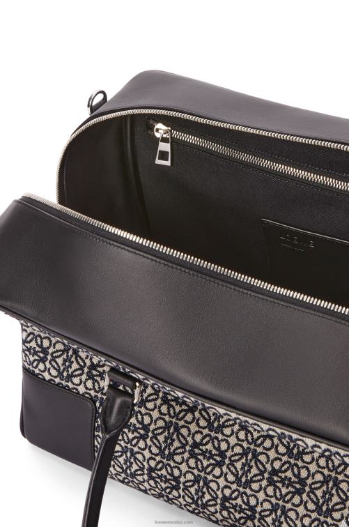 azul marino/negro Bolso amazona 44 de jacquard anagrama y piel de becerro Loewe R8J8Z149 hombres