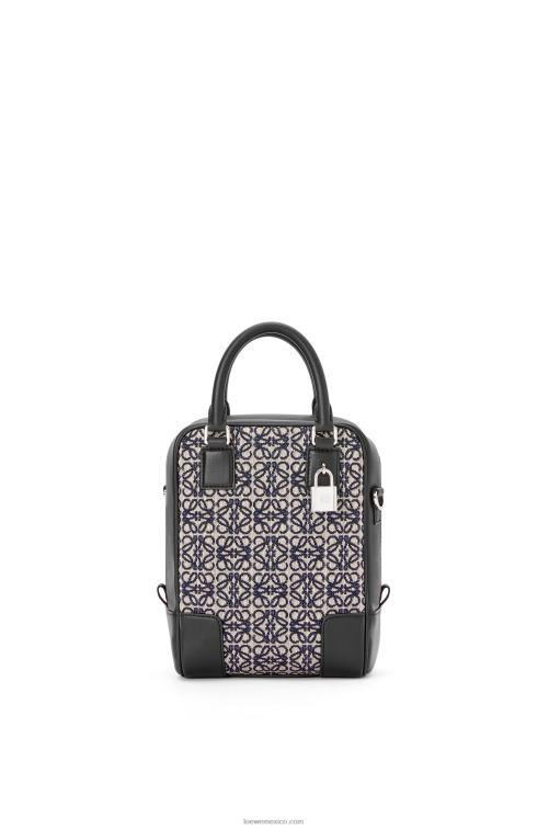 azul marino/negro amazona 15 en anagrama jacquard y piel de becerro Loewe R8J8Z144 hombres