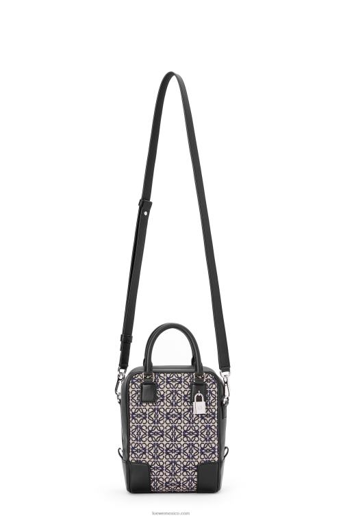 azul marino/negro amazona 15 en anagrama jacquard y piel de becerro Loewe R8J8Z144 hombres