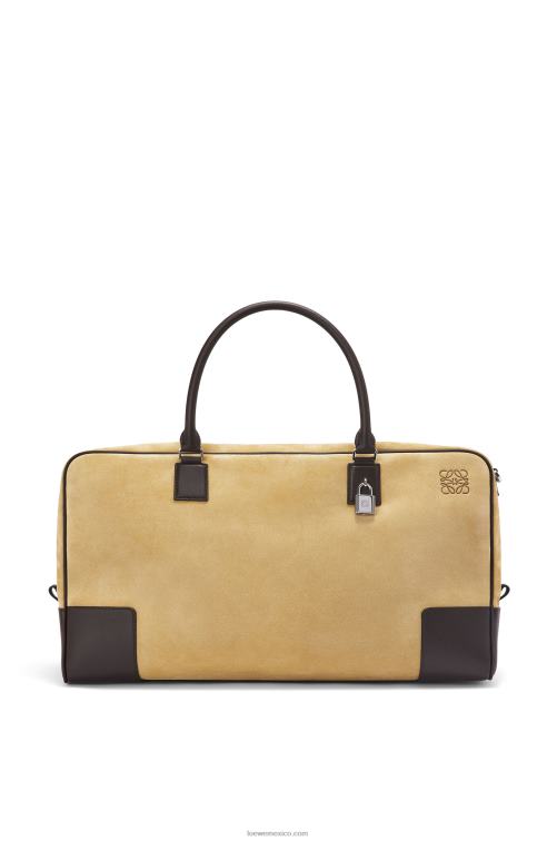 dorado/marrón chocolate Bolso amazona 44 de ante y piel de becerro Loewe R8J8Z160 hombres