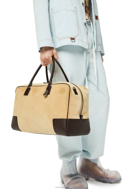 dorado/marrón chocolate Bolso amazona 44 de ante y piel de becerro Loewe R8J8Z160 hombres