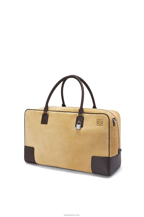 dorado/marrón chocolate Bolso amazona 44 de ante y piel de becerro Loewe R8J8Z160 hombres