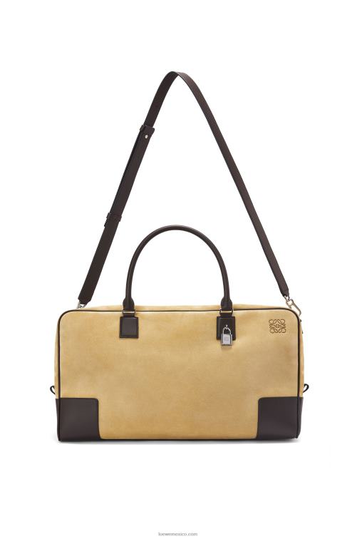 dorado/marrón chocolate Bolso amazona 44 de ante y piel de becerro Loewe R8J8Z160 hombres