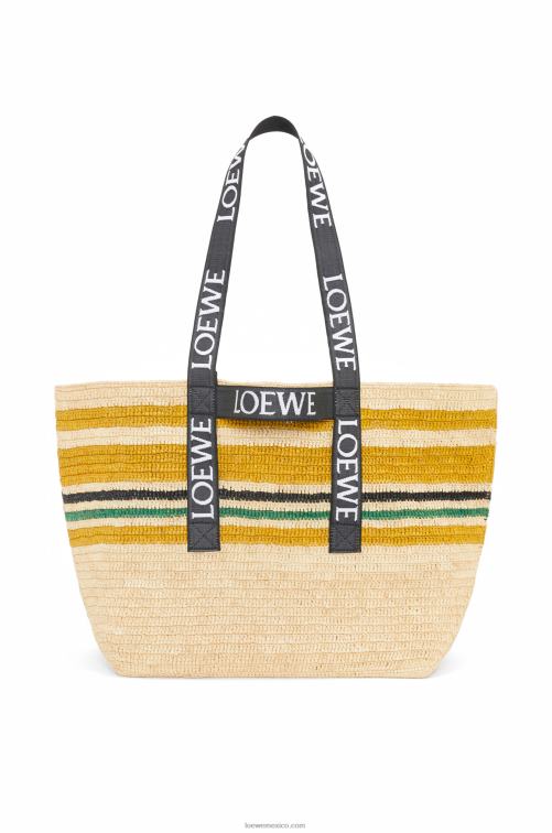 multicolor/negro shopper plegable en rafia Loewe R8J8Z16 hombres