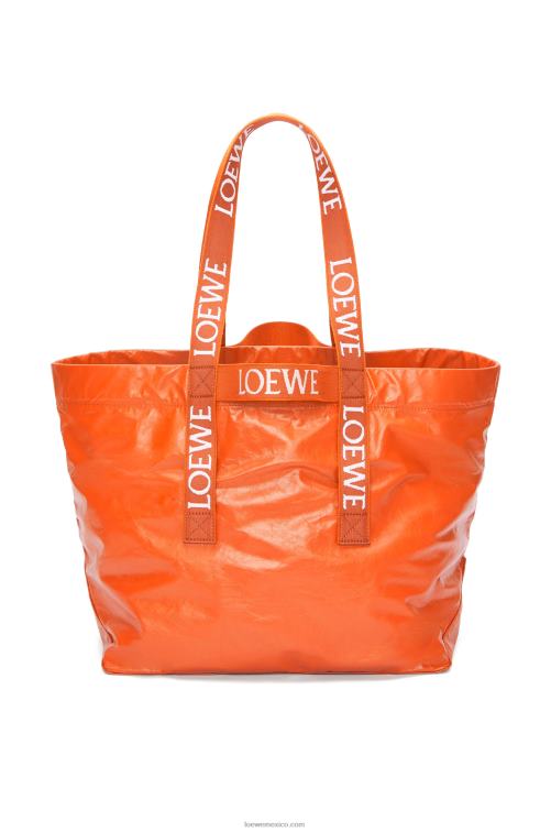 naranja bolso shopper plegable de piel de becerro color papel Loewe R8J8Z69 hombres
