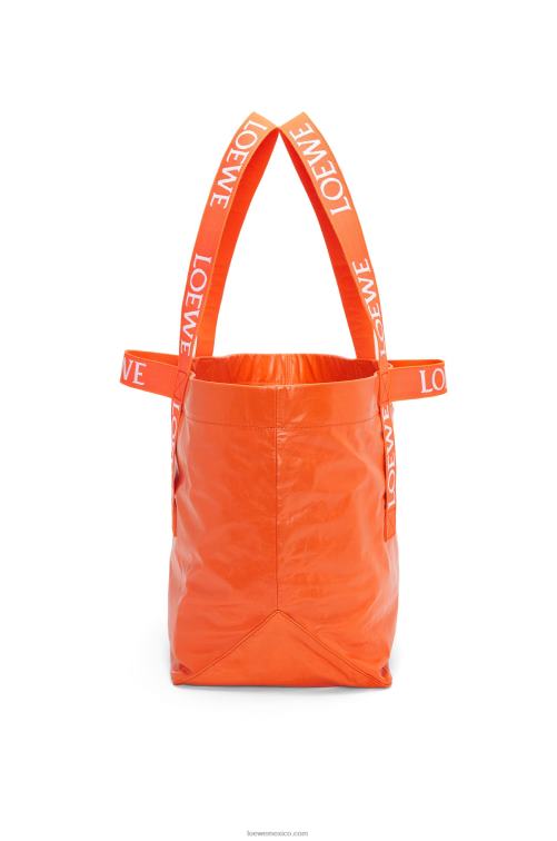 naranja bolso shopper plegable de piel de becerro color papel Loewe R8J8Z69 hombres