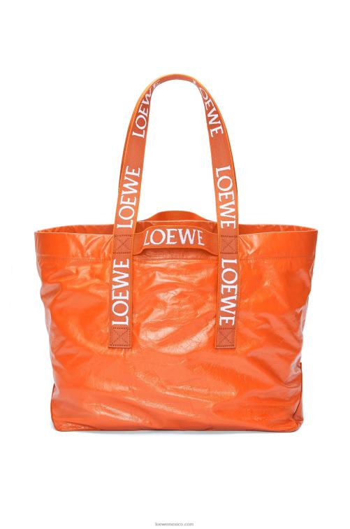 naranja bolso shopper plegable de piel de becerro color papel Loewe R8J8Z69 hombres