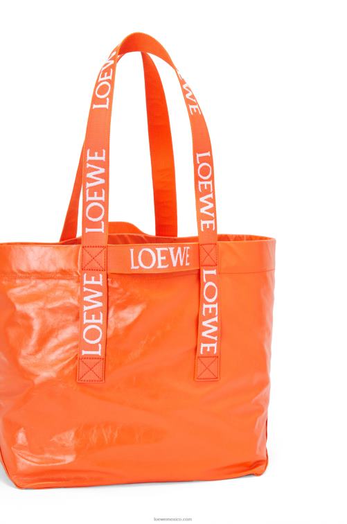 naranja bolso shopper plegable de piel de becerro color papel Loewe R8J8Z69 hombres