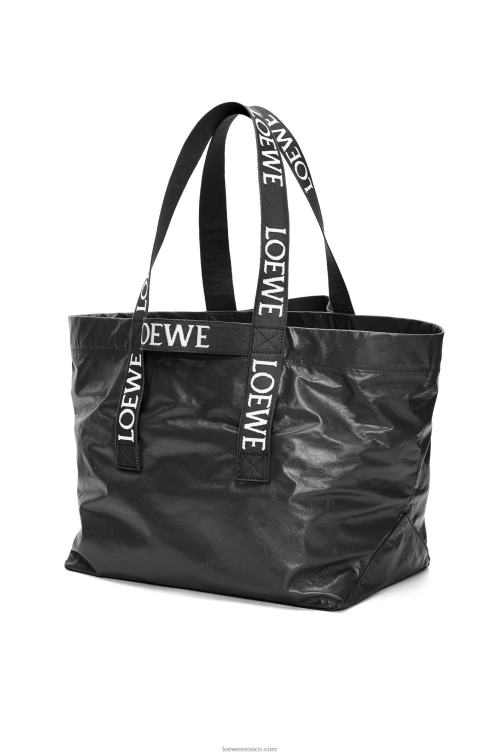 negro bolso shopper plegable de piel de becerro color papel Loewe R8J8Z68 hombres