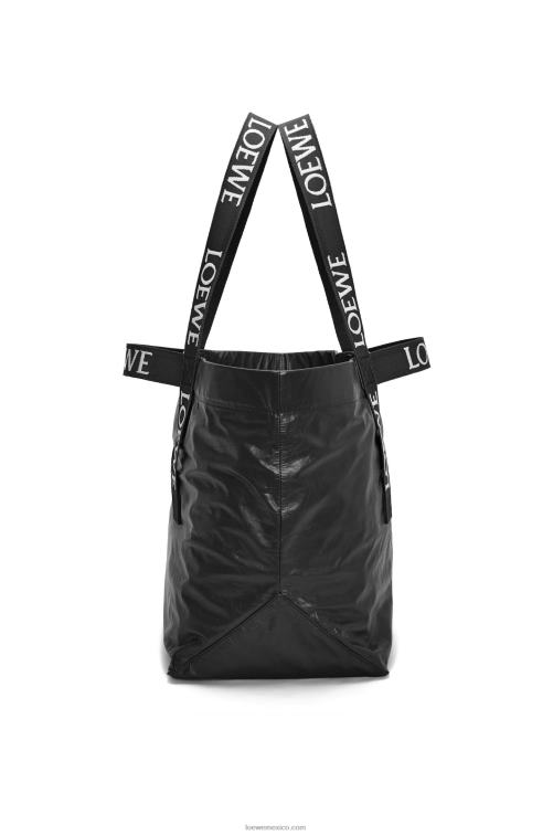 negro bolso shopper plegable de piel de becerro color papel Loewe R8J8Z68 hombres