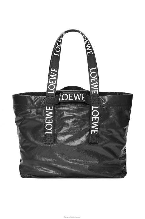 negro bolso shopper plegable de piel de becerro color papel Loewe R8J8Z68 hombres