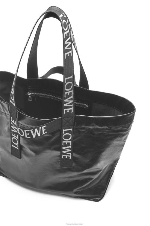 negro bolso shopper plegable de piel de becerro color papel Loewe R8J8Z68 hombres