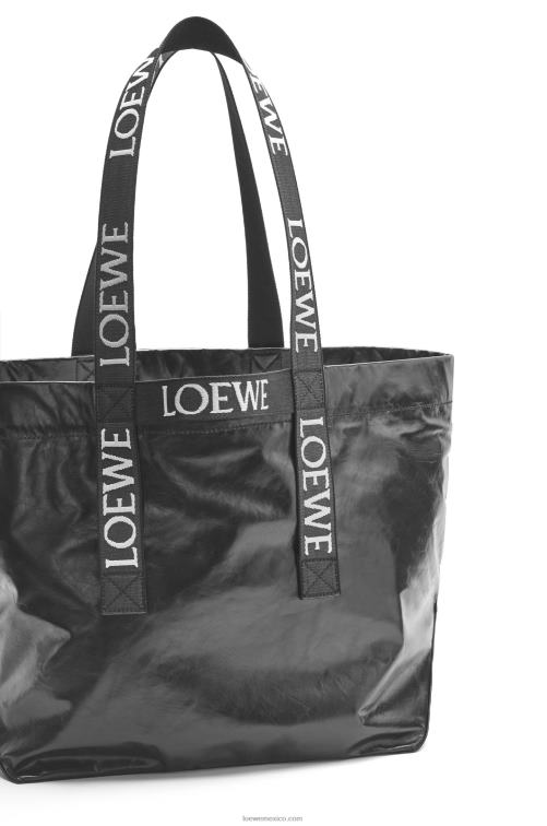 negro bolso shopper plegable de piel de becerro color papel Loewe R8J8Z68 hombres
