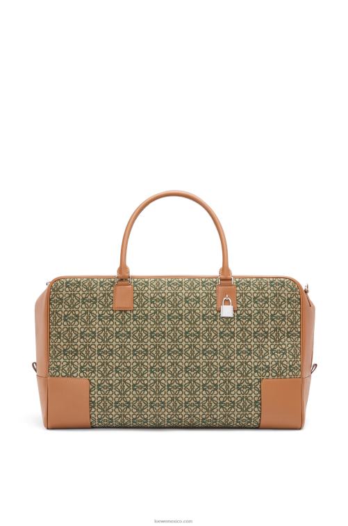 verde caqui/tostado Bolso amazona 44 de jacquard anagrama y piel de becerro Loewe R8J8Z161 hombres