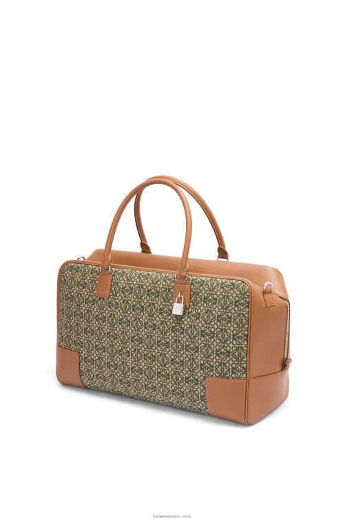 verde caqui/tostado Bolso amazona 44 de jacquard anagrama y piel de becerro Loewe R8J8Z161 hombres