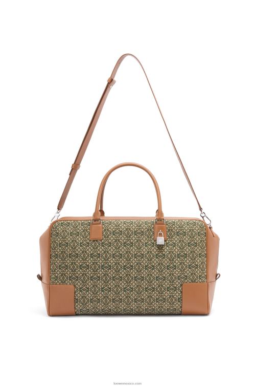 verde caqui/tostado Bolso amazona 44 de jacquard anagrama y piel de becerro Loewe R8J8Z161 hombres