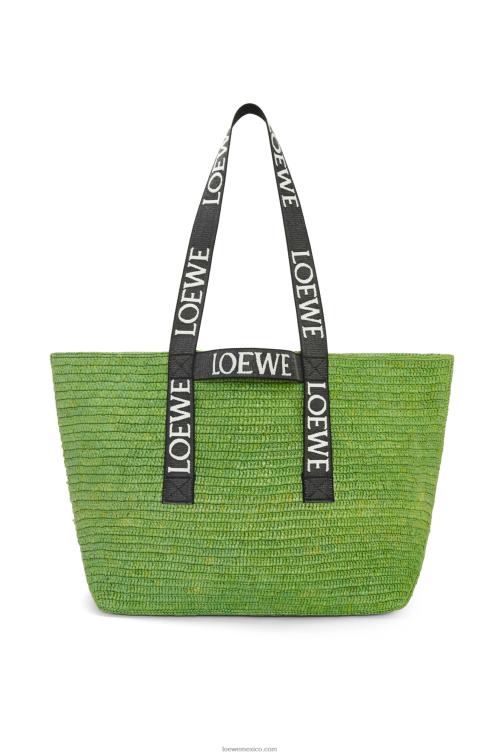 verde/negro shopper plegable en rafia Loewe R8J8Z29 hombres