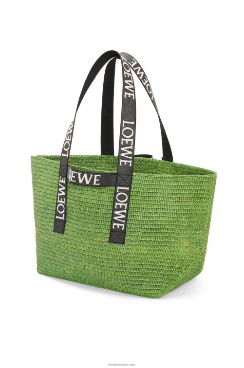 verde/negro shopper plegable en rafia Loewe R8J8Z29 hombres