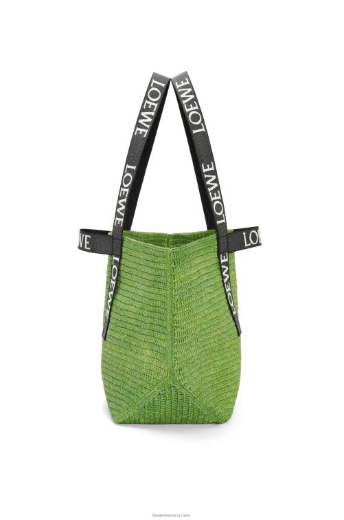verde/negro shopper plegable en rafia Loewe R8J8Z29 hombres