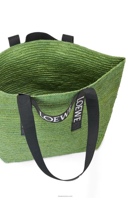 verde/negro shopper plegable en rafia Loewe R8J8Z29 hombres