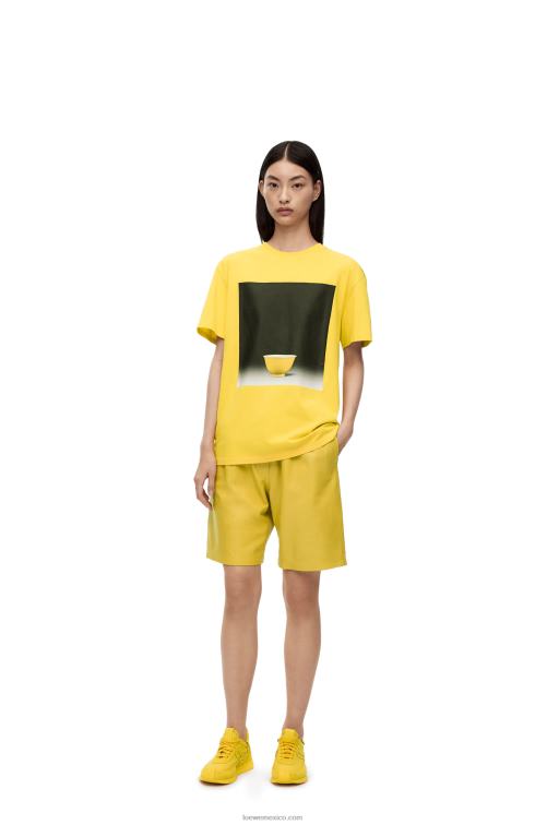 amarillo camiseta de algodón con estampado de cerámica Loewe R8J8Z822 hombres