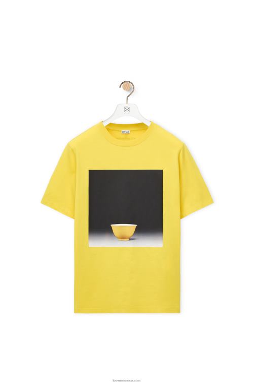 amarillo camiseta de algodón con estampado de cerámica Loewe R8J8Z822 hombres