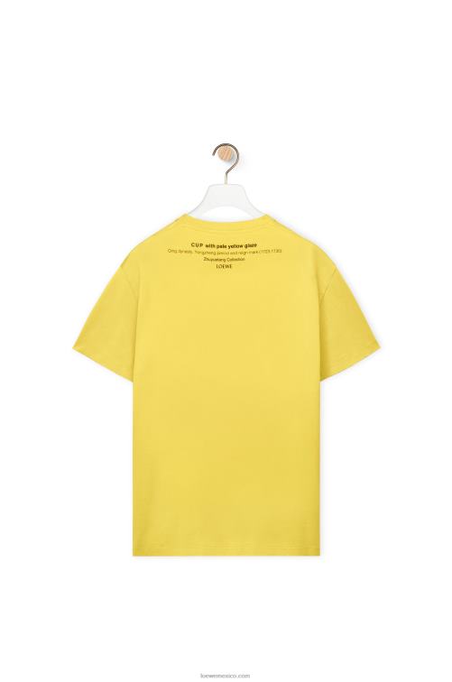 amarillo camiseta de algodón con estampado de cerámica Loewe R8J8Z822 hombres