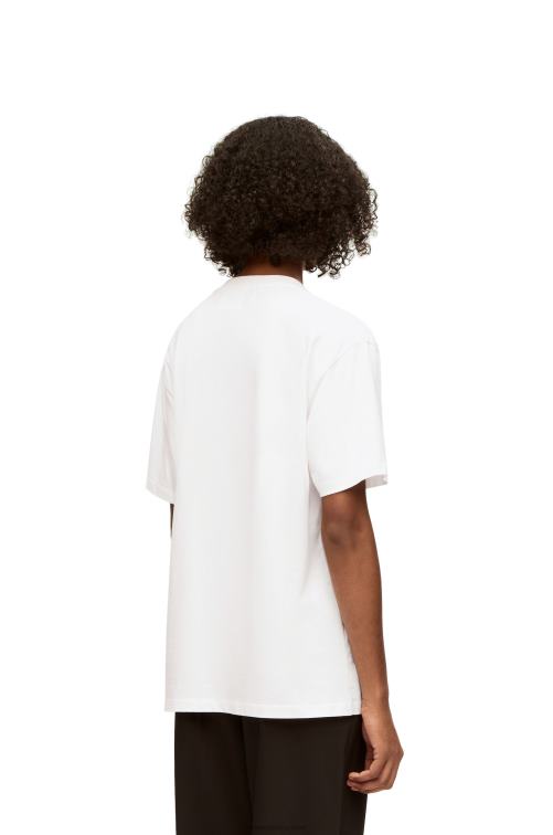 blanco camiseta con bolsillo calcifer de algodón Loewe R8J8Z828 hombres