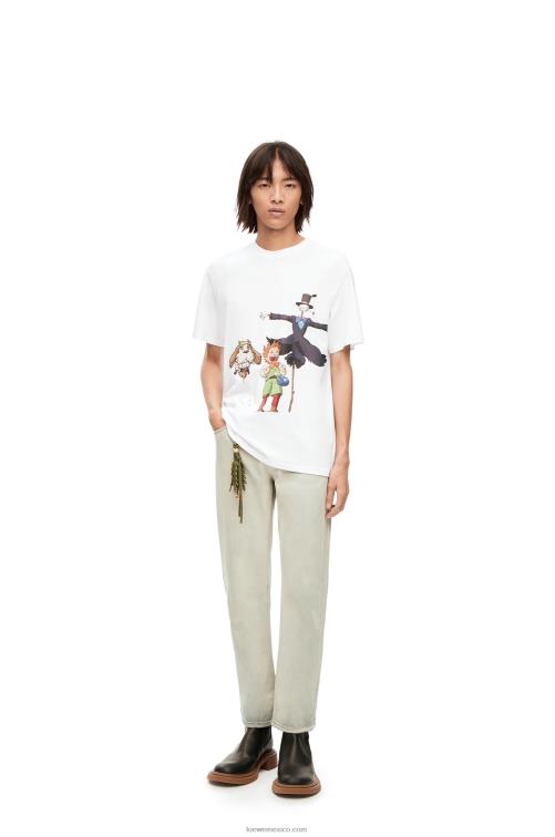 blanco camiseta heen, markl y cabeza de nabo de algodón Loewe R8J8Z831 hombres