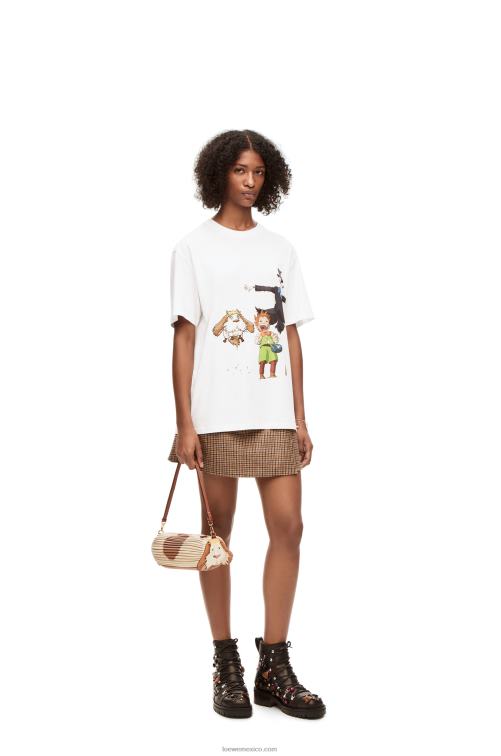 blanco camiseta heen, markl y cabeza de nabo de algodón Loewe R8J8Z831 hombres