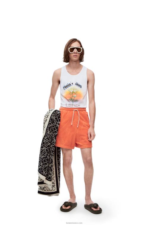 blanco/multicolor camiseta sin mangas hinojo de algodón Loewe R8J8Z782 hombres
